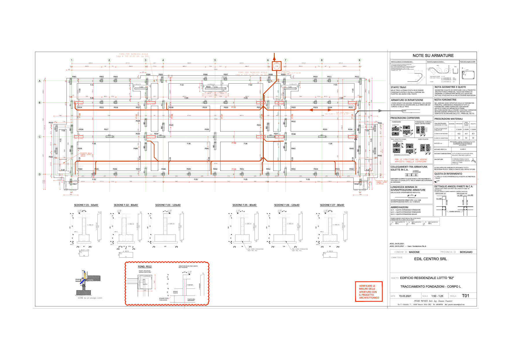 tavole progetto realizzazione edificio